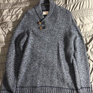 Fjallraven Lada wool sweater (Mens Medium) - Blue